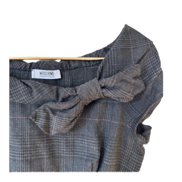 MOSCHINO Cheap and Chic Vintage 90s Y2K Wool Rayon Plaid Pink Tartan Dress Sz XS - Picture 3 of 8